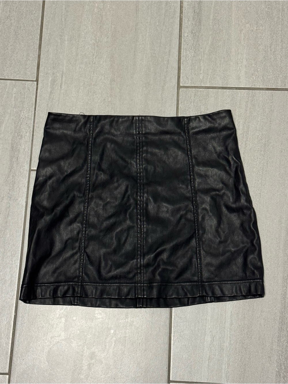 Black leather skirt